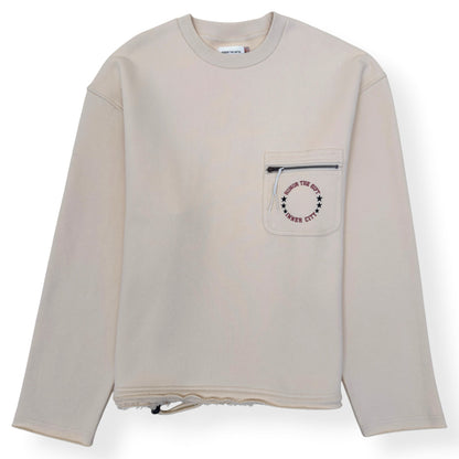 HONOR THE GIFT INNER CITY ZIP POCKET SWEATSHIRT CREAM L | Large, Cream