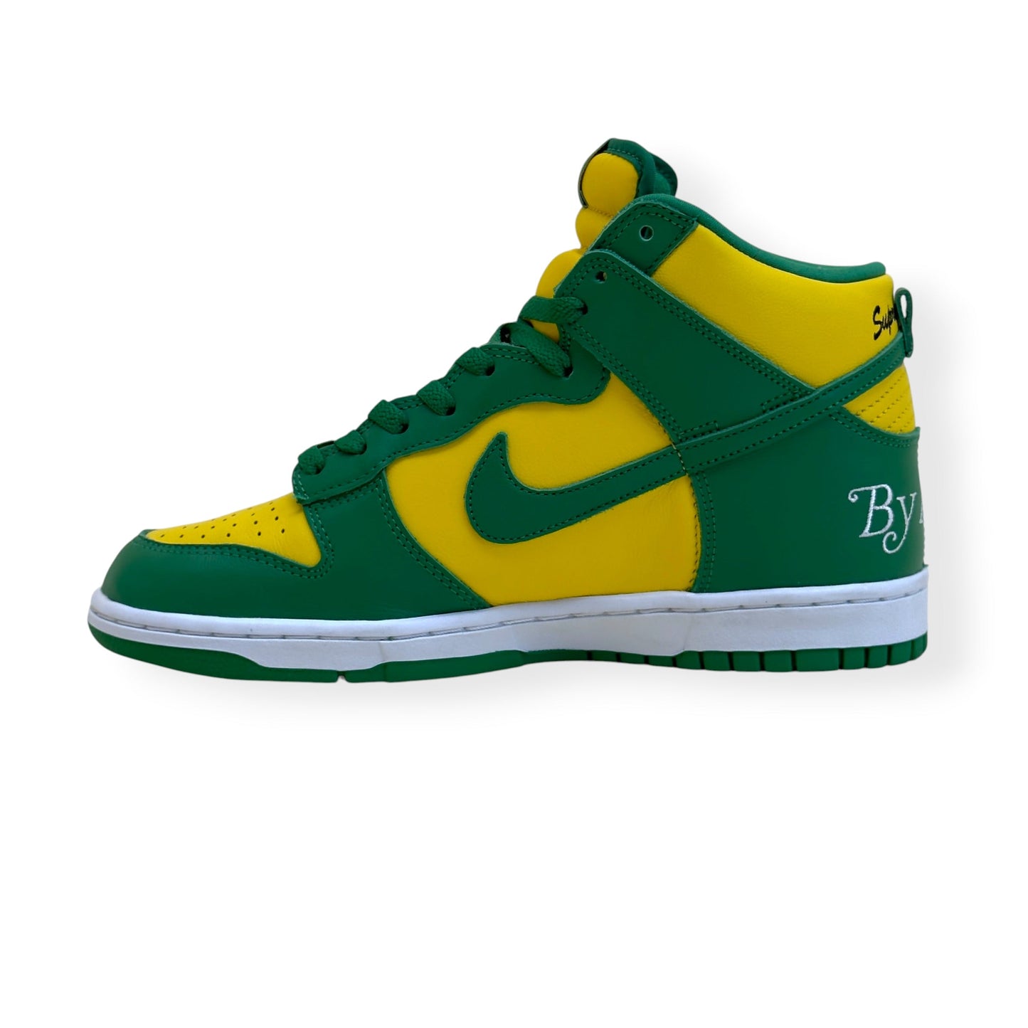 NIKE SUPREME SB DUNK HIGH BY ANY MEANS BRAZIL SNEAKER YELLOW / GREEN UK7 | UK 7, Green