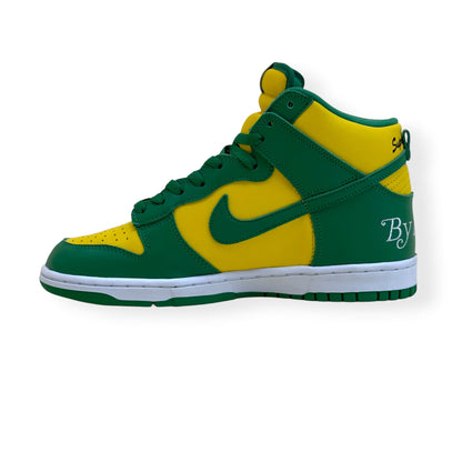NIKE SUPREME SB DUNK HIGH BY ANY MEANS BRAZIL SNEAKER YELLOW / GREEN UK7 | UK 7, Green