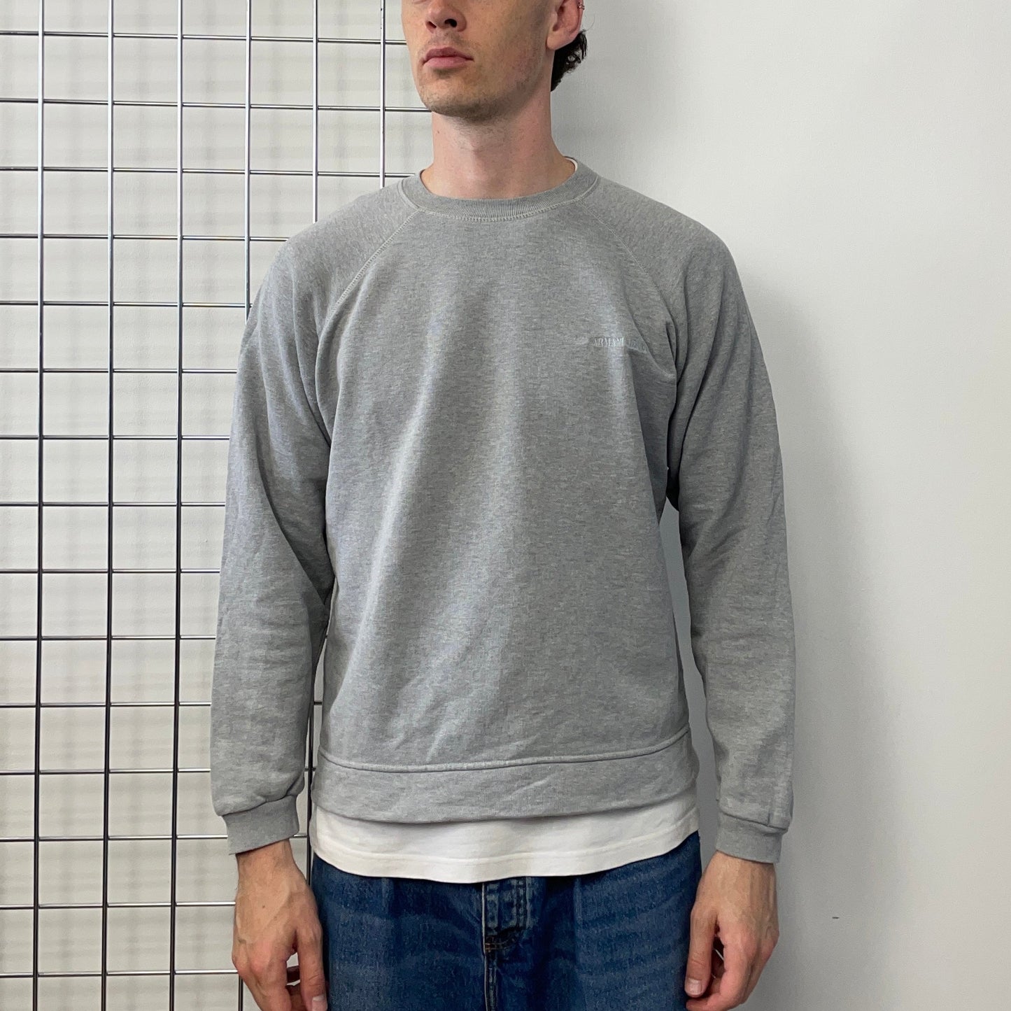 Armani Jeans Grey 90s Raglan Sweatshirt | Large, Grey