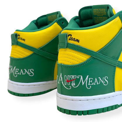 NIKE SUPREME SB DUNK HIGH BY ANY MEANS BRAZIL SNEAKER YELLOW / GREEN UK7 | UK 7, Green