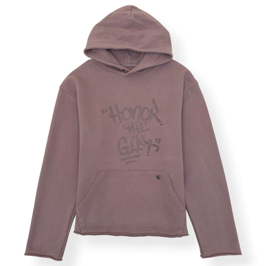 HONOR THE GIFT OVERSIZED GRAFFITI LOGO HOODIE BROWN M | Medium, Brown