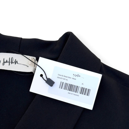 BY JAKE HALL CANA SHORT SLEEVE SHAWL SHIRT BLACK XL | XL, Black