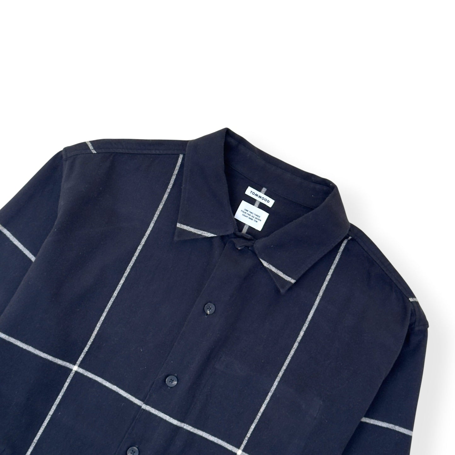 TOM WOOD STUDIO CHECK SHIRT BLACK L | Large, Black