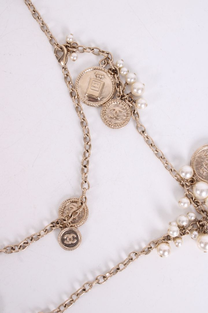 Chanel 100th Anniversary Medallion Necklace Gold Colour/ Faux Pearl | O/S, Gold