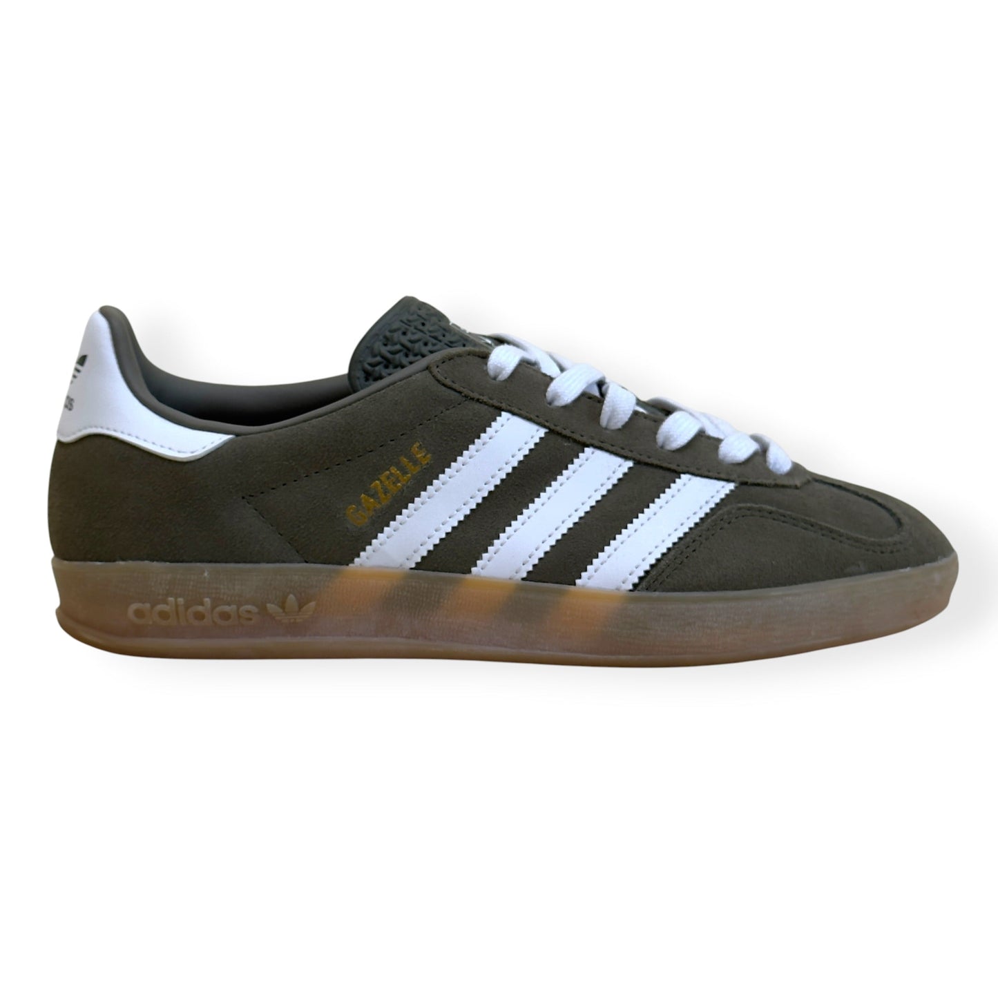 ADIDAS GAZELLE INDOOR SNEAKER OLIVE GUM UK7 | UK 7, Olive