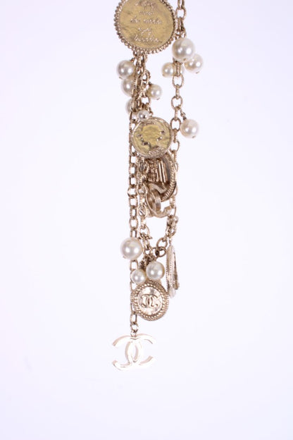 Chanel 100th Anniversary Medallion Necklace Gold Colour/ Faux Pearl | O/S, Gold