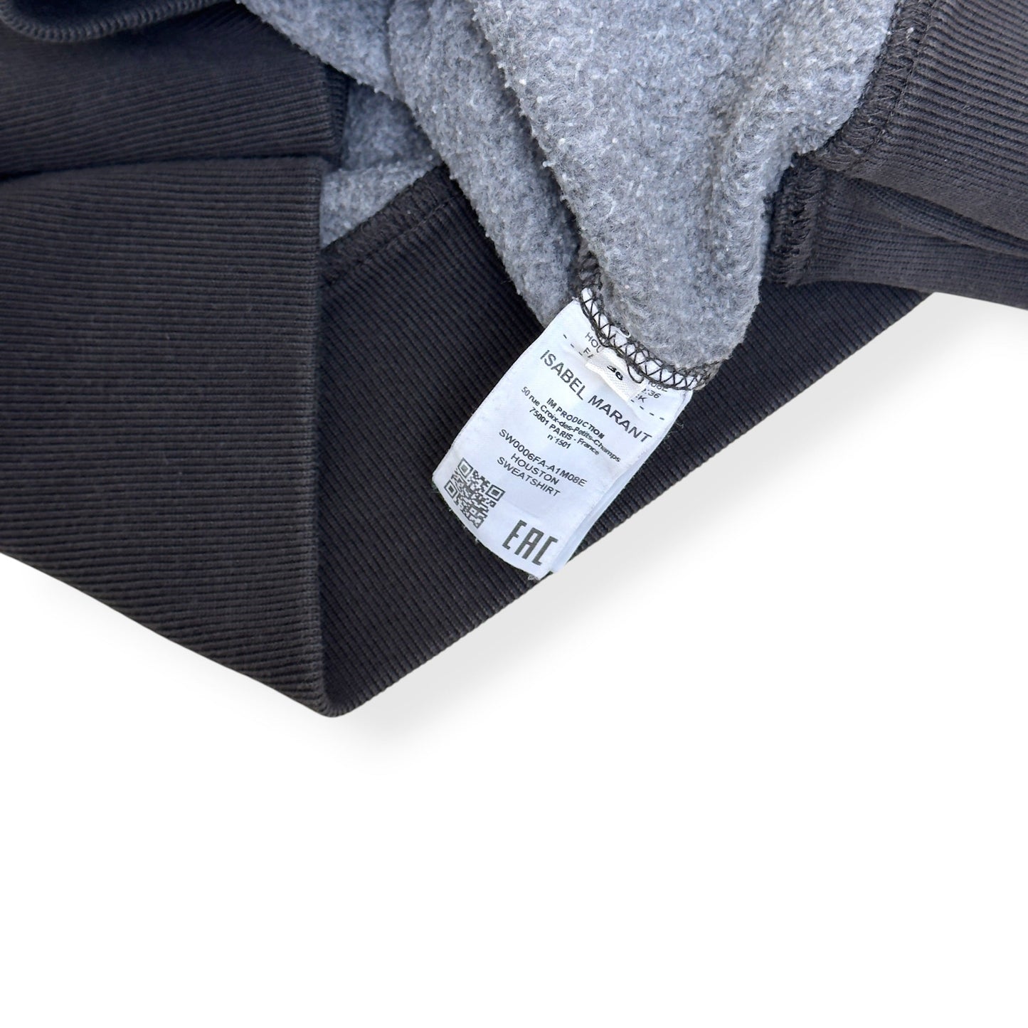 ISABEL MARANT ETOILE HOUSTON SWEATSHIRT GREY / BLACK 36 / S | Small, Black