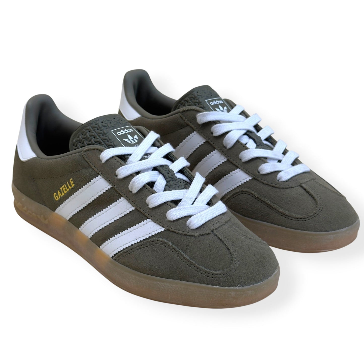 ADIDAS GAZELLE INDOOR SNEAKER OLIVE GUM UK7 | UK 7, Olive