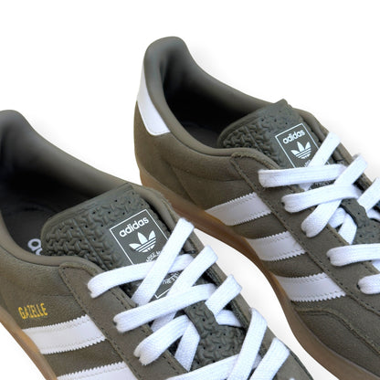 ADIDAS GAZELLE INDOOR SNEAKER OLIVE GUM UK7 | UK 7, Olive