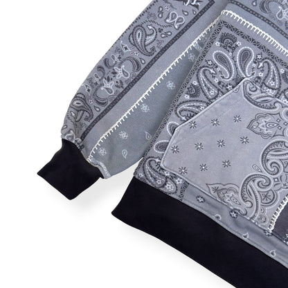 AMIRI BANDANA PATCHWORK HOODIE GREY L | Large, Grey