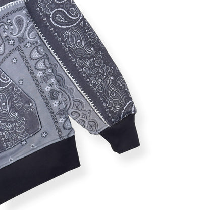 AMIRI BANDANA PATCHWORK HOODIE GREY L | Large, Grey