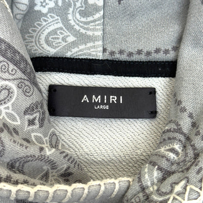 AMIRI BANDANA PATCHWORK HOODIE GREY L | Large, Grey