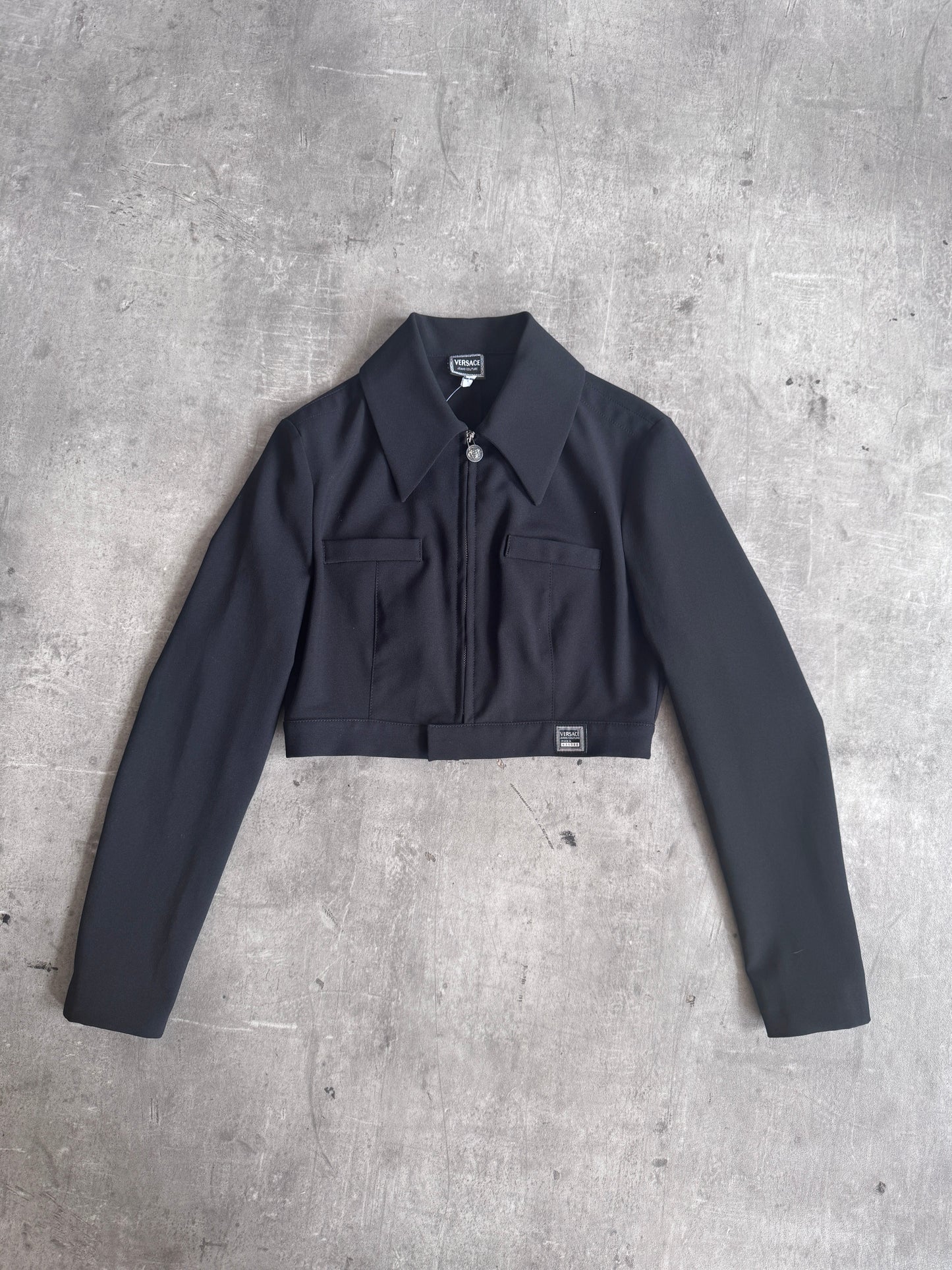 Versace Jeans Couture Black Medusa Emblem Zipper Jacket