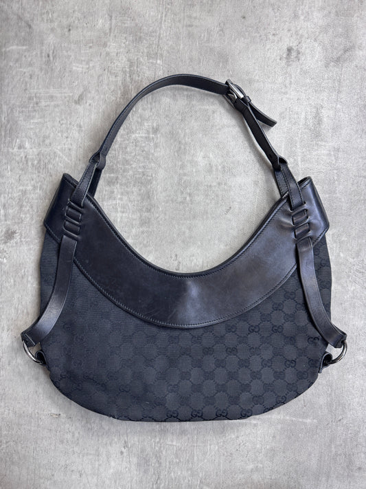 Gucci Half Moon Supreme GG Canvas Leather Hobo Bag SC: 5782