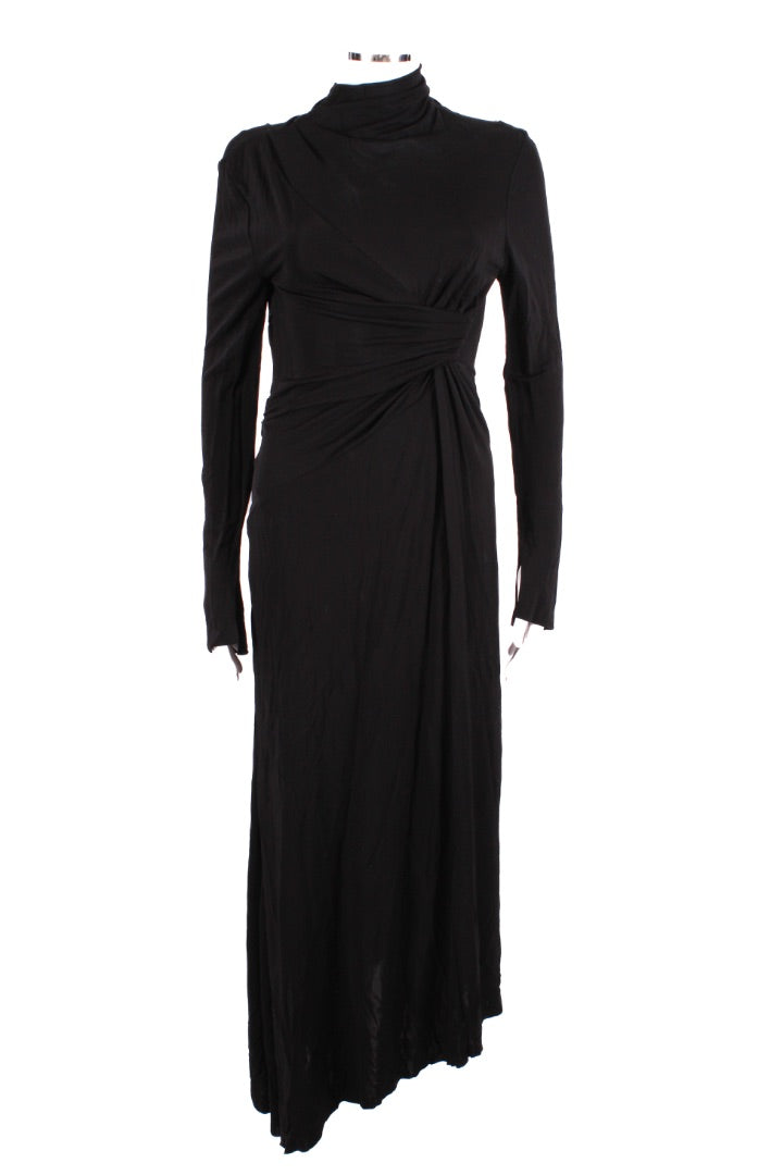 Victoria Beckham L/S Ruched Dress Black 8 | O/S, Black