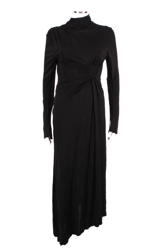 Victoria Beckham L/S Ruched Dress Black 8 | O/S, Black