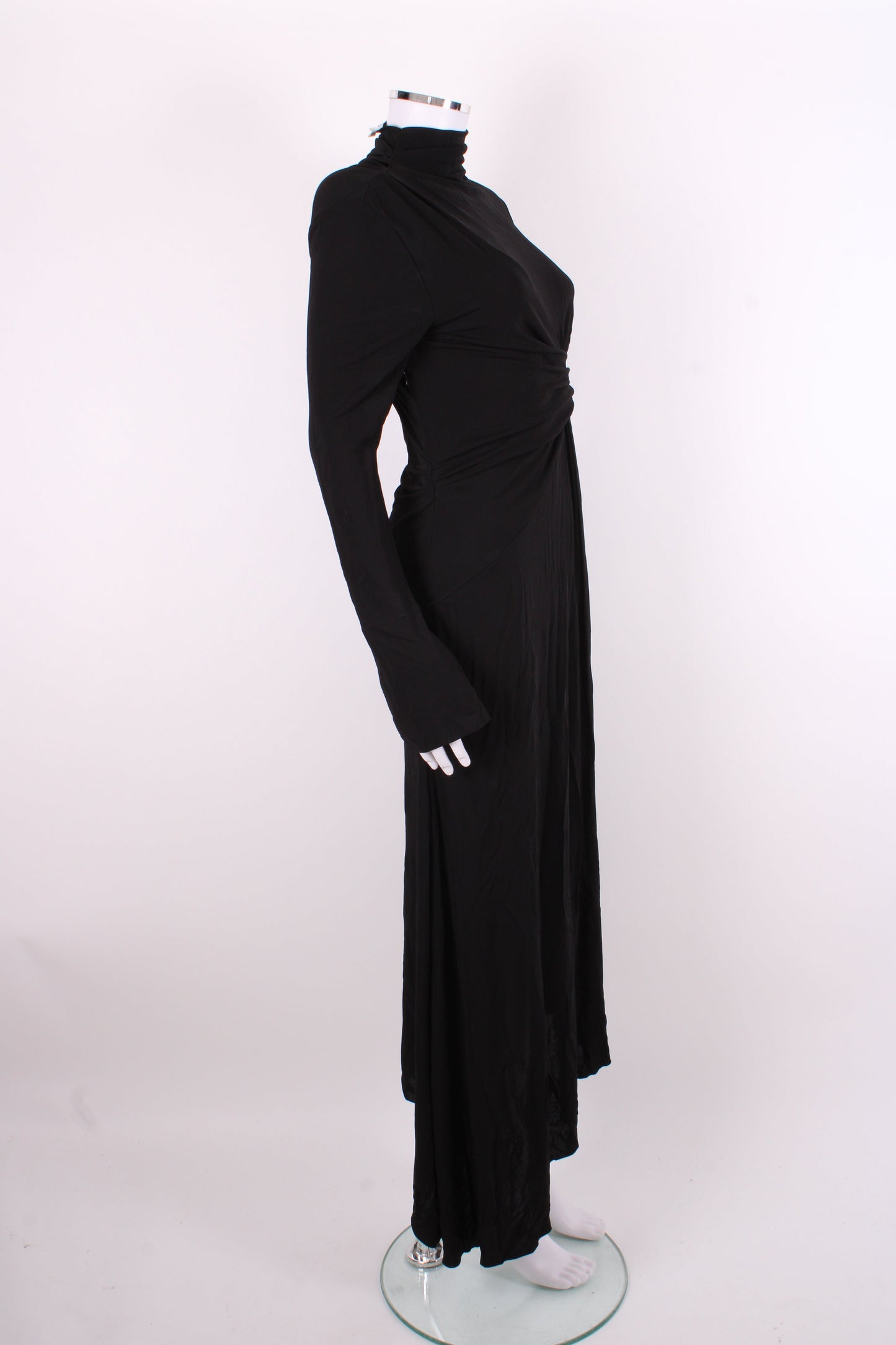 Victoria Beckham L/S Ruched Dress Black 8 | O/S, Black