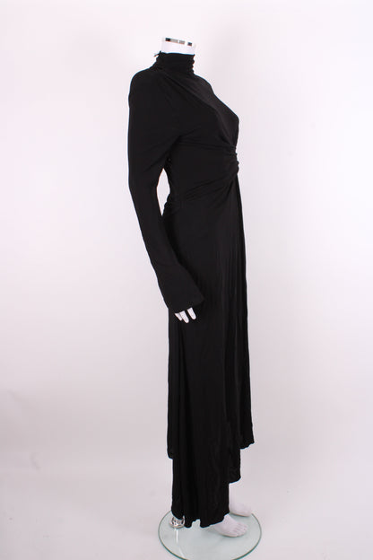 Victoria Beckham L/S Ruched Dress Black 8 | O/S, Black