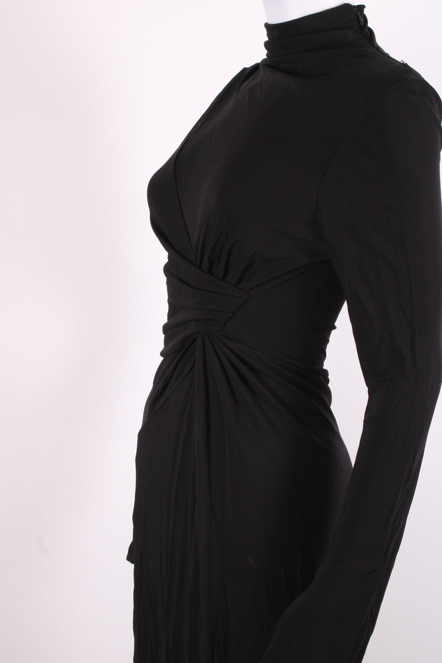 Victoria Beckham L/S Ruched Dress Black 8 | O/S, Black