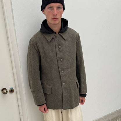 Vintage Swedish Military Grey 1942 WW2 Wool Jacket | Medium, Grey