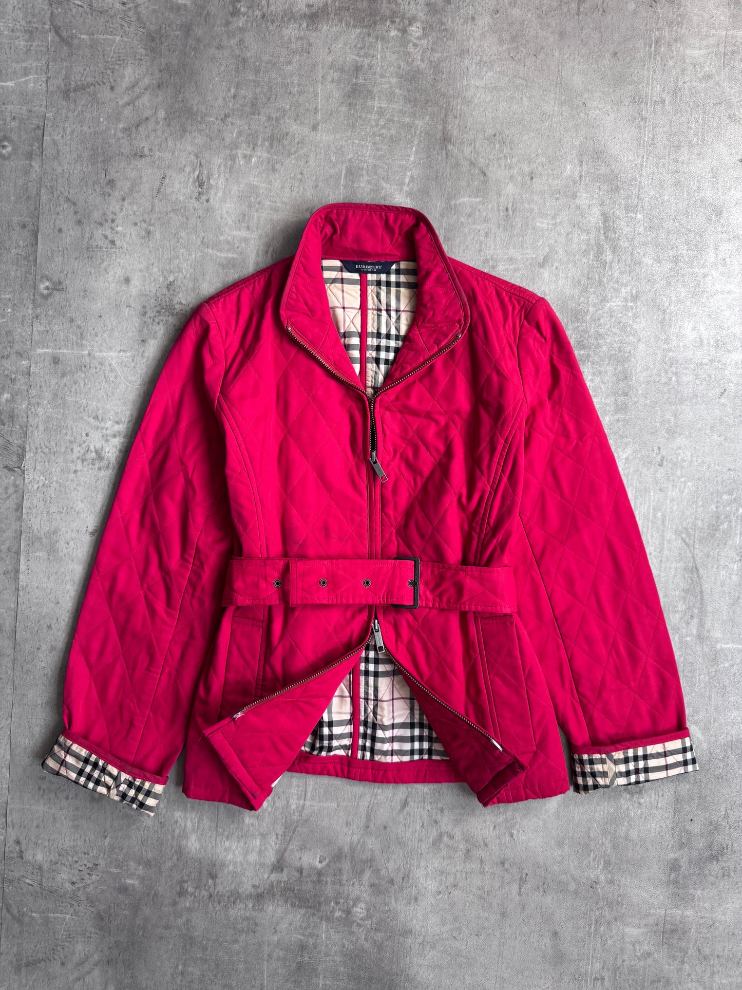 Burberry Red Quilted Overcoat