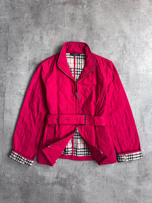 Burberry Red Quilted Overcoat