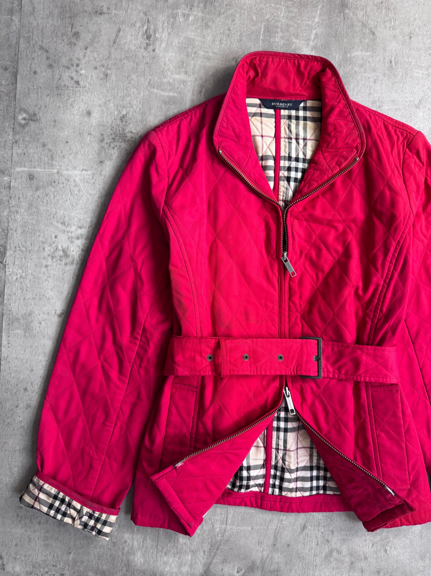 Burberry Red Quilted Overcoat