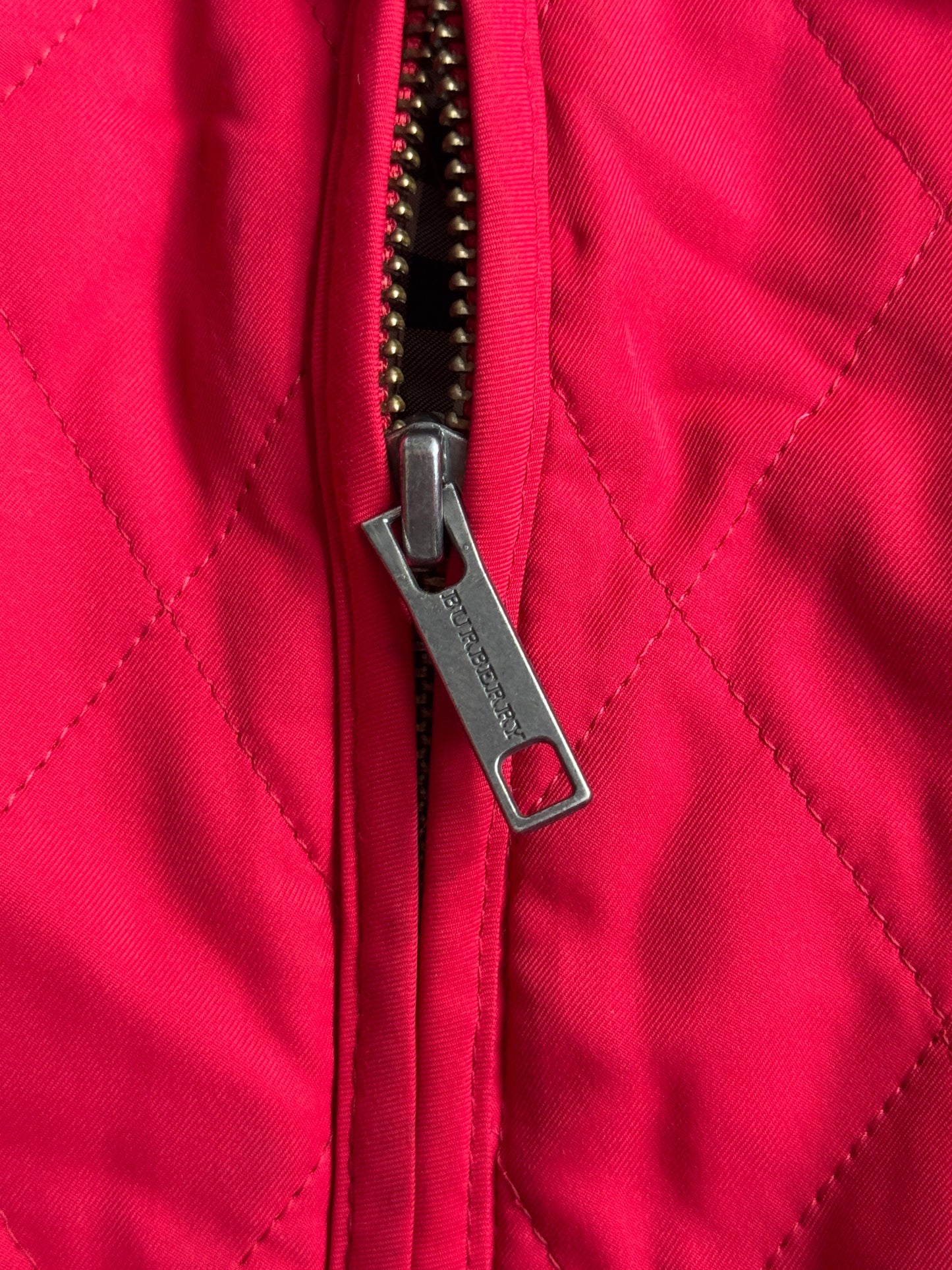 Burberry Red Quilted Overcoat