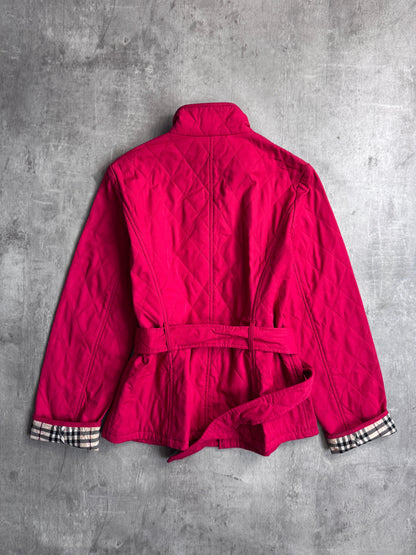 Burberry Red Quilted Overcoat