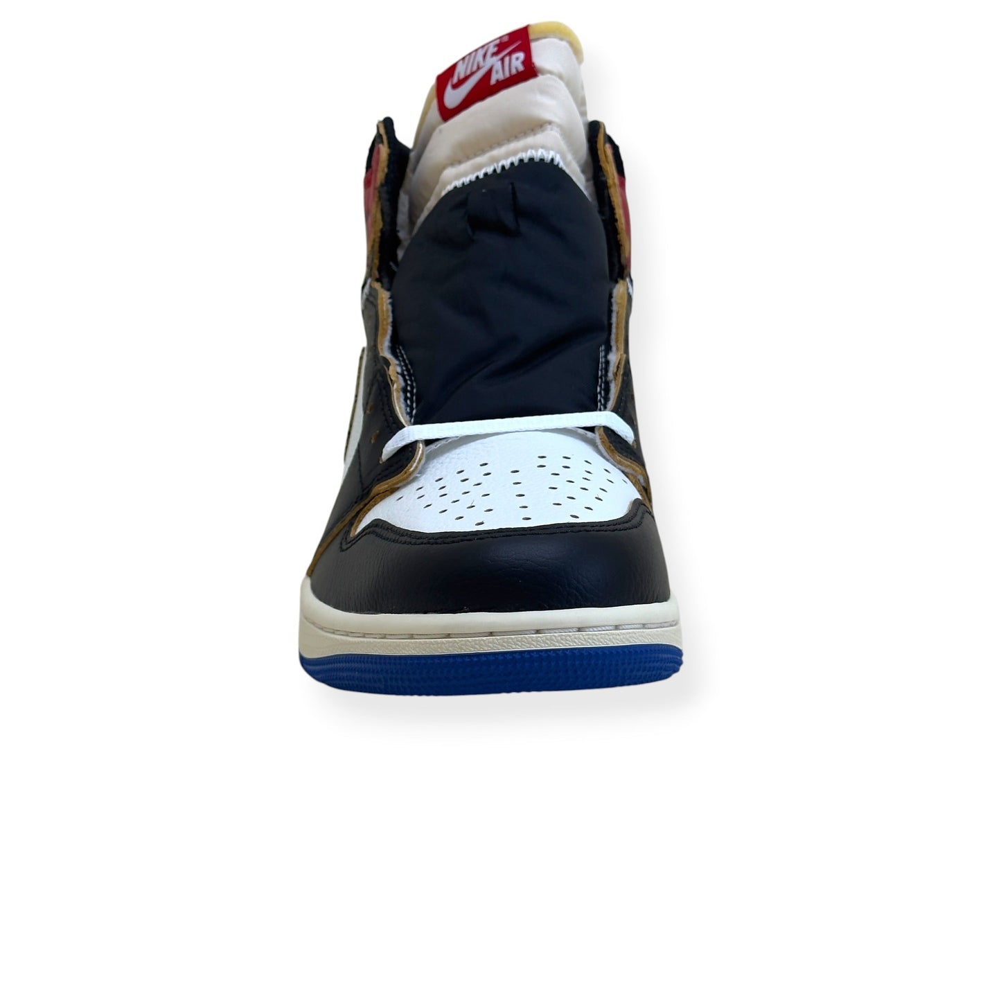 NIKE AIR JORDAN 1 X FRAGMENT X UNION LA HIGH TOP SNEAKER BLACK AND VARSITY RED UK8.5 | UK 8.5, Black