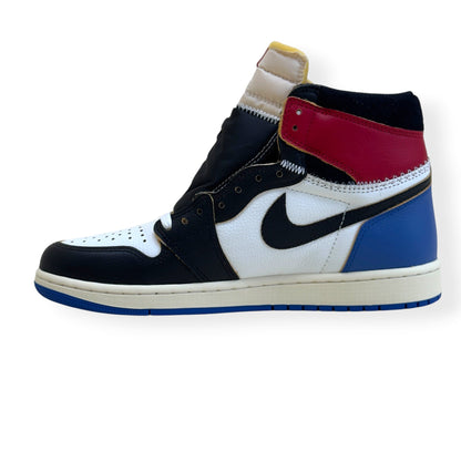 NIKE AIR JORDAN 1 X FRAGMENT X UNION LA HIGH TOP SNEAKER BLACK AND VARSITY RED UK8.5 | UK 8.5, Black