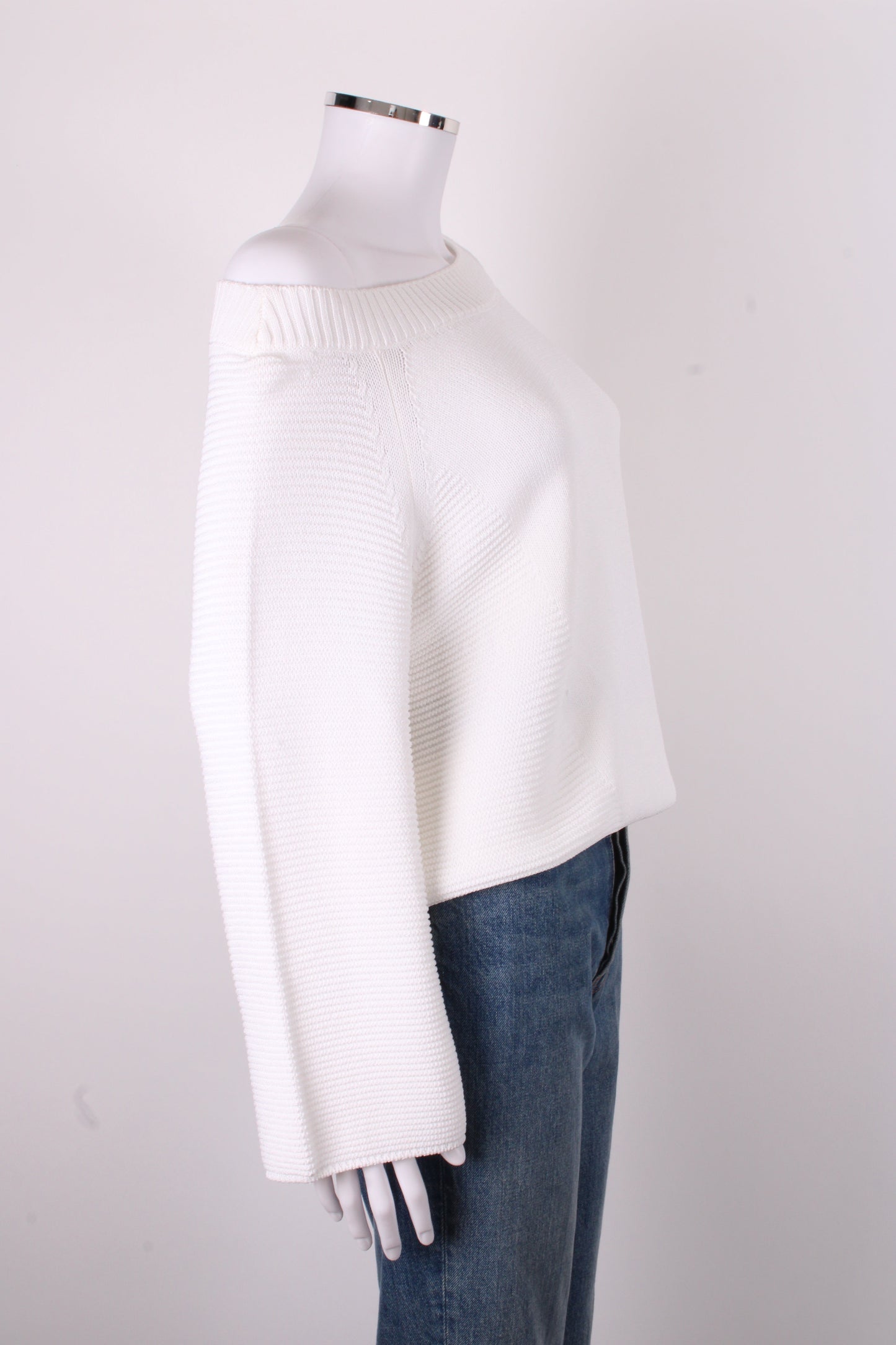 Luisa Spagnoli L/S Ribbed Knit Jumper White M | O/S, White