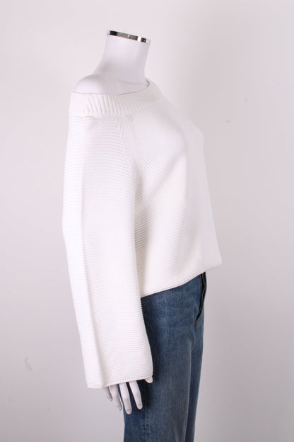 Luisa Spagnoli L/S Ribbed Knit Jumper White M | O/S, White