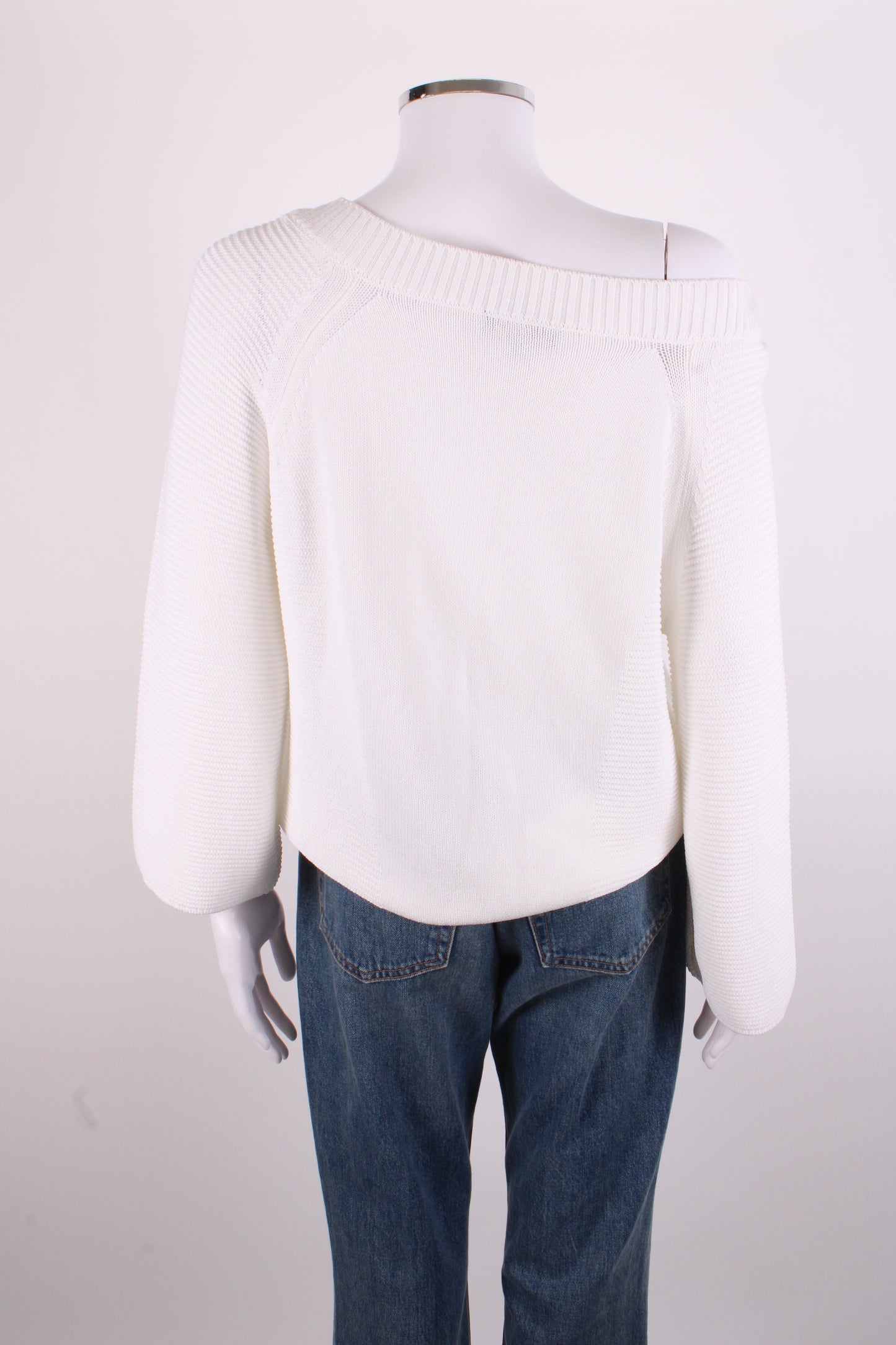 Luisa Spagnoli L/S Ribbed Knit Jumper White M | O/S, White