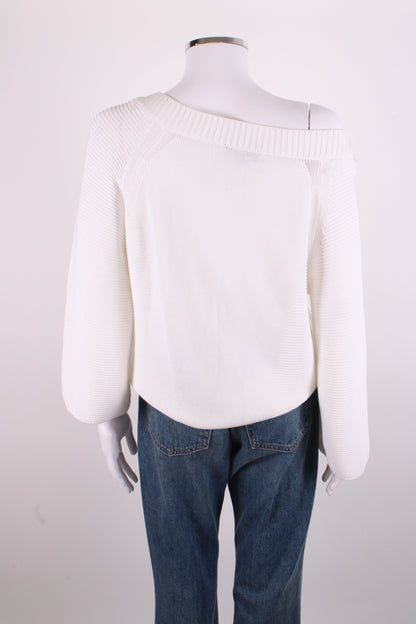 Luisa Spagnoli L/S Ribbed Knit Jumper White M | O/S, White
