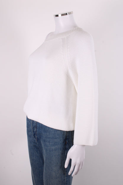 Luisa Spagnoli L/S Ribbed Knit Jumper White M | O/S, White