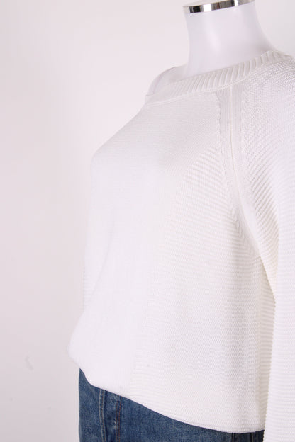 Luisa Spagnoli L/S Ribbed Knit Jumper White M | O/S, White