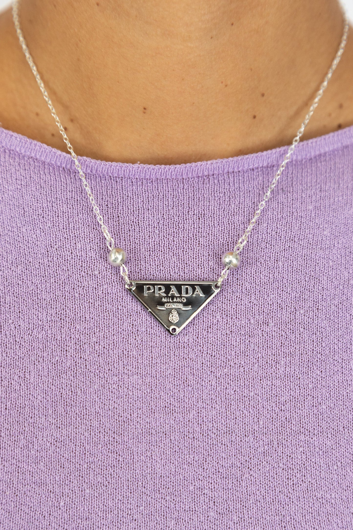 VT Rework : Prada Black Badge Silver Necklace