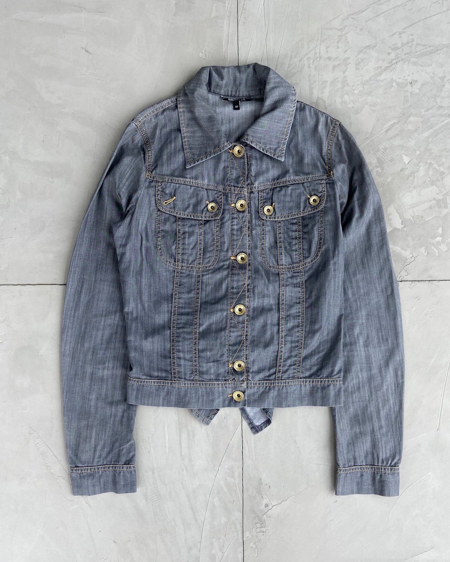 PLEIN SUD COTTON CONTRAST STITCH JACKET - M/L