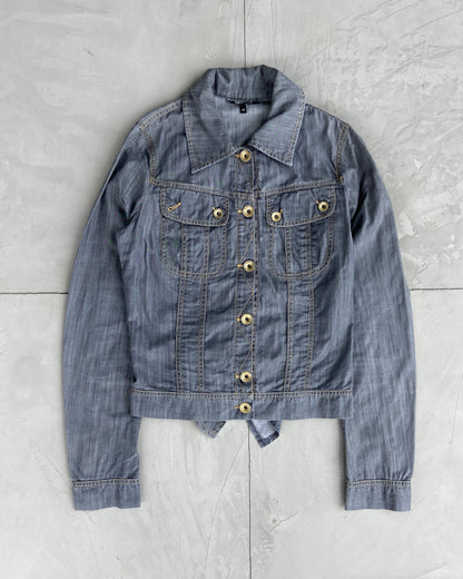 PLEIN SUD COTTON CONTRAST STITCH JACKET - M/L