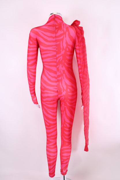ATU Body Couture Tiger Print Catsuit Pink/ Red S | Default Title, Pink