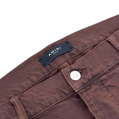 AMIRI CARPENTER DISTRESSED DENIM JEANS BROWN 34 / L | Large, Brown