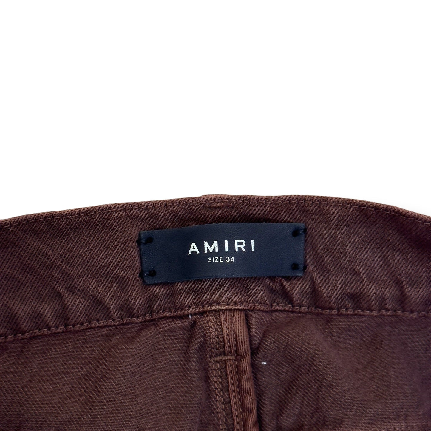 AMIRI CARPENTER DISTRESSED DENIM JEANS BROWN 34 / L | Large, Brown