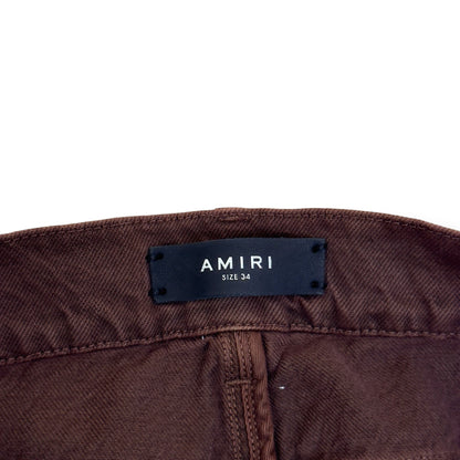 AMIRI CARPENTER DISTRESSED DENIM JEANS BROWN 34 / L | Large, Brown