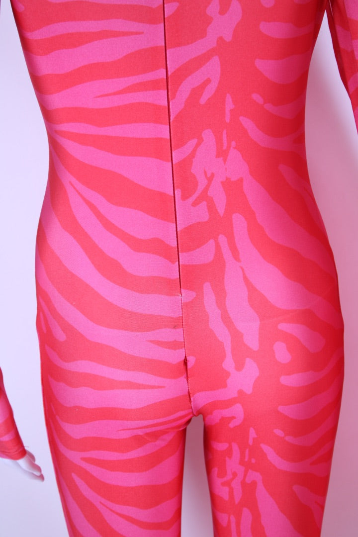ATU Body Couture Tiger Print Catsuit Pink/ Red S | Default Title, Pink