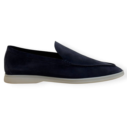 LORO PIANA SUMMER WALK SUEDE LOAFERS NAVY GUM 44.5 / UK10.5 | UK 10.5, Navy