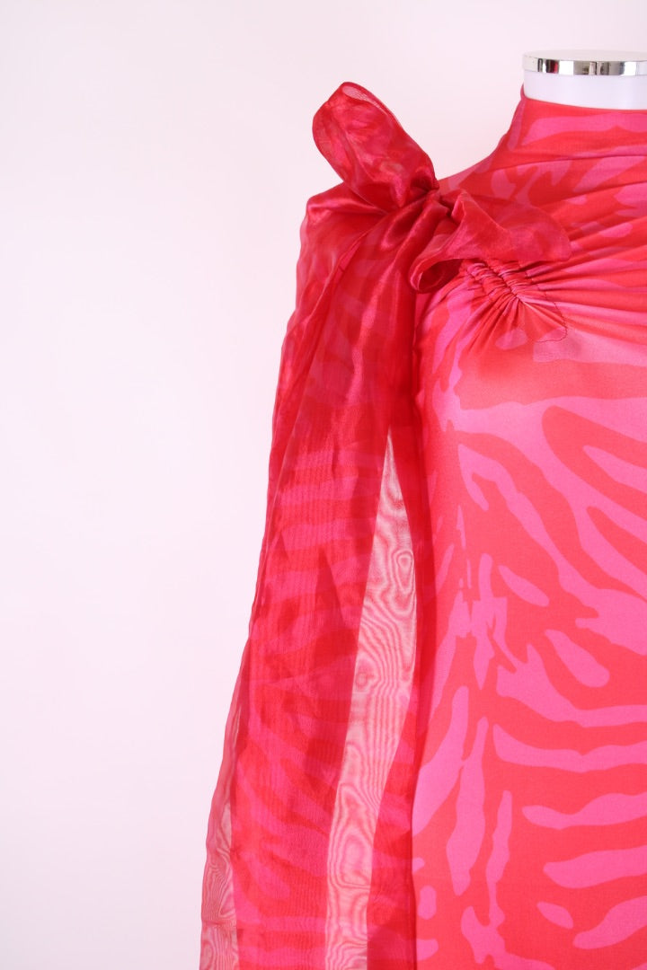 ATU Body Couture Tiger Print Catsuit Pink/ Red S | Default Title, Pink