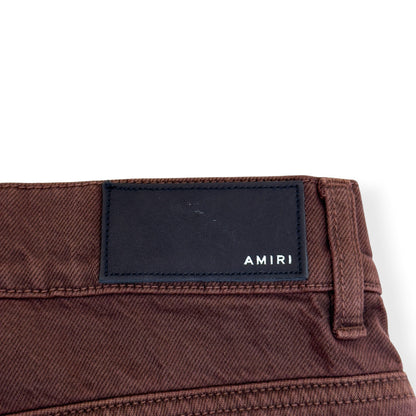 AMIRI CARPENTER DISTRESSED DENIM JEANS BROWN 34 / L | Large, Brown