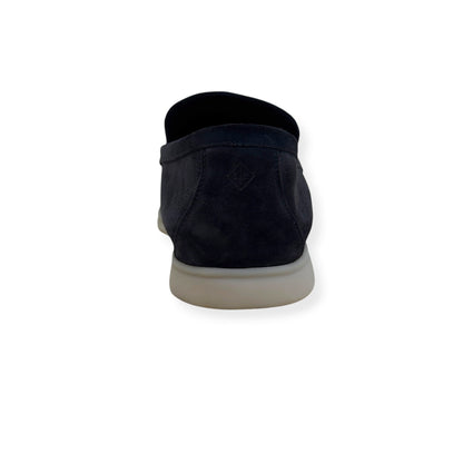 LORO PIANA SUMMER WALK SUEDE LOAFERS NAVY GUM 44.5 / UK10.5 | UK 10.5, Navy